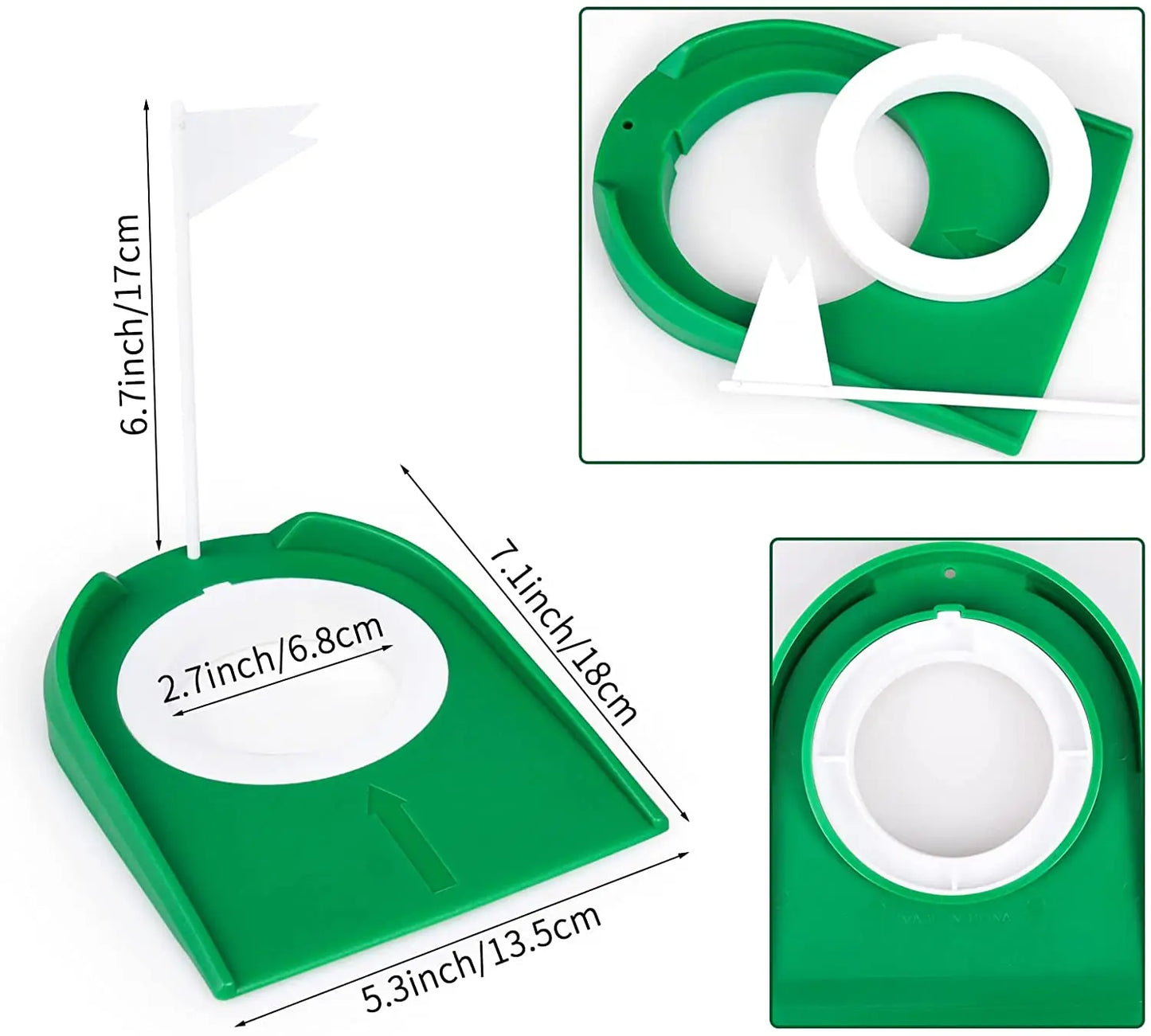 Putting Cup and Flag: Light Green