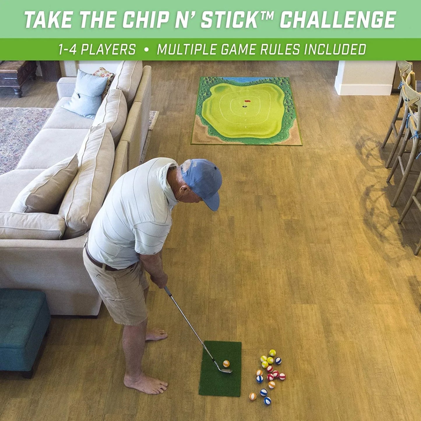 Basic Chipping Mat Game: With Velcro Golf Balls